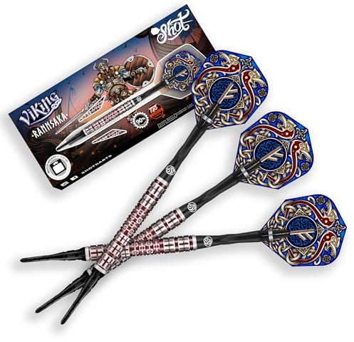 Shot! Shot Soft Darts Viking Rannsaka 90% Tungsten Softtip Darts Softdart Hochwertige Tungsten Dartpfeile Set mit Schäften und Flights Made in Neuseeland (20 Gramm)