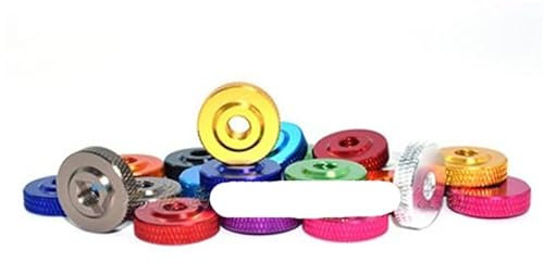 10 Stück/Los M3 M4 M5 M6 M8 Aluminium dünne Rändelmutter 11 Typ Farbe kleine Stufe Aluminium handfest anziehen Mutter-M4 10 Stück, grau