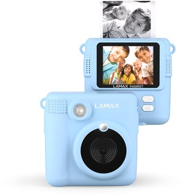 Lamax InstaKid1 Appareil photo à développement instantané bleu batterie intégrée, avec flash intégré, vidéo Full HD, pr