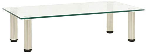 Rantry Mobile Porta TV Trasparente 60x35x17 cm in Vetro Temperato, Mobili Mobile Porta TV Mobiletto Basso per TV per Tavolino da Salotto Industriale Supporto TV Soggiorno