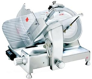Ristoattrezzature Affettatrice per salumi a gravità professionale con affilatoio amovibile lama in acciaio Ø 350 mm 0.40 kW