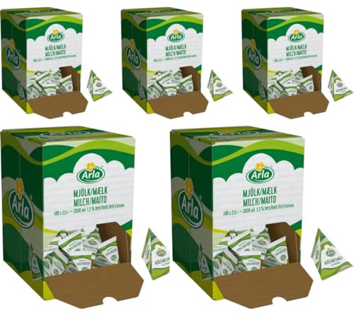 Arla Milch fettarme H-Milch-Portion 1,5% Fett, in Tassenportionen, je 20ml, 500 Stück