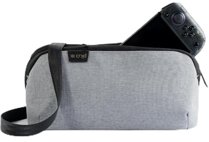 CRKD Gear Bag Schutzhülle Tragetasche - Gaming Tasche für Steam Deck/Rog Ally/Legion Go/Nitro Deck/Nintendo Swicth/PlayStation Portal - Handheld Konsole Zubehör (Aschgrau)