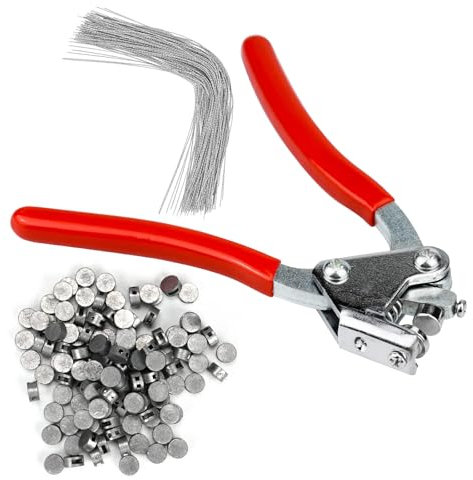 Kit Pinze di Tenuta, Set di Tenute per Sigilli di Sicurezza con 80 Pezzi filo di Sicurezza da 170 mm, Pinze per Sigilli in Acciaio 80 Pezzi Ø 8, Ø 10 Sigilli Rotondi