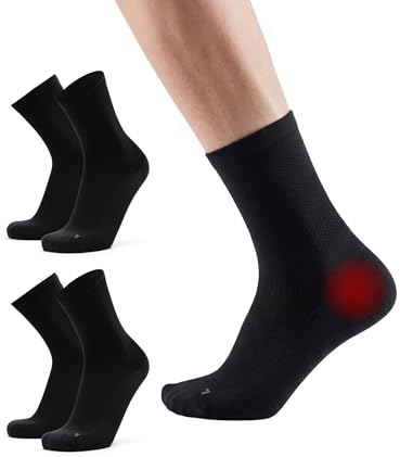 DANISH ENDURANCE Calzini Compressione per Fascite Plantare, Uomo Donna, Fasce Anti-Vesciche per Dolori Caviglia, Calzini Ortopedici per Neuropatia, 2 Paia