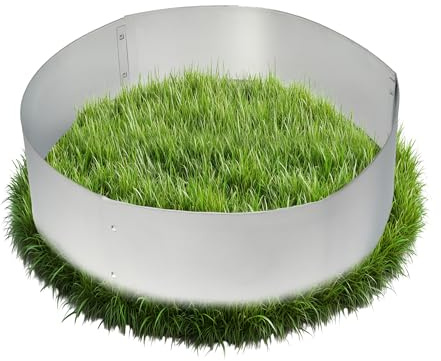 Gartenwelt Riegelsberger Rasenkante Kreis Ø 60 cm – 2 Stück runde Beeteinfassung aus feuerverzinktem Stahl, Höhe 14 cm, Rasenbegrenzung & Baumeinfassung