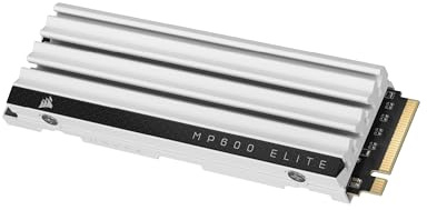 Corsair MP600 ELITE 4TB M.2 PCIe Gen4 x4 NVMe SSD for PS5 – Included Heatsink – M.2 2280 – Up to 7,000MB/sec Sequential Read – High-Density 3D TLC NAND – White
