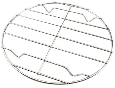 Hrlace Cooking Rack Round Stainless Steel Cooking Rack Baking and Cooling Steam Freeze with Stand Pizza Peel Multi-Purpose Cross Wire Cookware for Hot Air Fryer, Pressure Cooker, Oven, Pack of 2 12