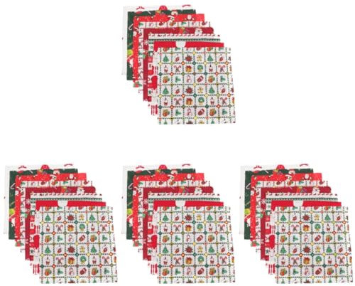 NUOBESTY 32 STK Patchwork-Kopf Baumwollfabrik Stoff zum Nähen von Weihnachten Quilten von Stoffquadraten Weihnachtsquiltstoff Quilten Bastelstoff Weihnachtsstoff Nähstoff aus Baumwolle