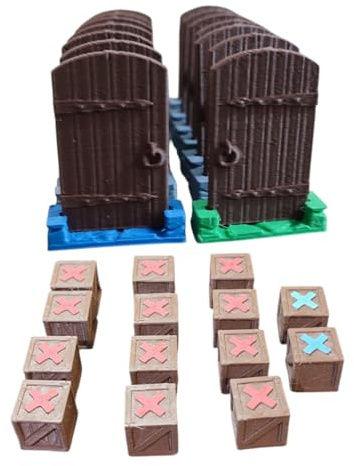 Geek Art Play Pack d'accessoires de jeu complet - Portes, Caisses, Accessoires en Impression 3D pour Zombicide - Pour les Adolescents et les Adultes