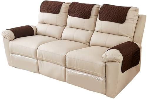 Csafyrt Stuhlarmabdeckungen, 5-Pack-wasserdichte Sofa-Kissen 3-Sitzer-Couch-Kopfstützenabdeckungen, Liegearmabdeckungen mit Taschen, Couch Kopfstützenschutz für Wohnzimmersofa Schutz und Dekoration