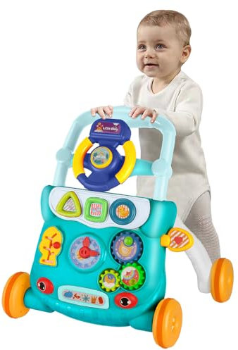 Supfine Baby Gehweg Wagen, Baby Gans Hilfe mit Musik und Wassertank, Spiel- und Laufwagen, Baby Walker, Spielzeug für Kinder, Geschenk für Jungen und Mädchen (grün)