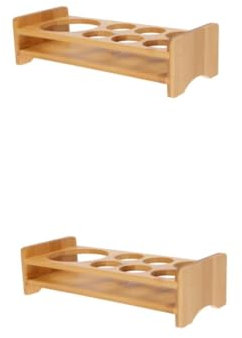 Cabilock 2 Piezas soporte para de coctel enfriador de matraz Pararse Portavasos Portavasos madera botellero estante de almacenamiento de tazas portavasos versatil