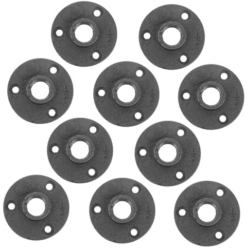 SHINEOFI 10pezzi Flangia Per Pavimento in Ferro Malleabile Raccordi Malleabili Decorativi Per Mobili Flange Decorative Base Fissa Per Scaffalature