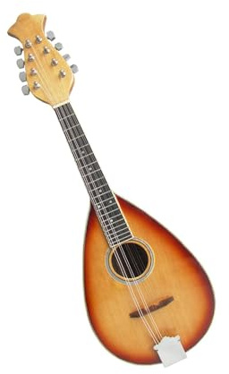 Spoon Shaped Mandolin With Leather Case 8 String 8 Wire Steel Wire Professional Standard Mandolin(Orange)