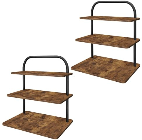 Tortenständer 3 Etagen, Cupcake Ständer, Quadrat Cake Stand Mit Griff Servierständer, Kuchenständer, Muffinständer, Gebäckständer für Geburtstagsparty Dekoration（2-Pack）