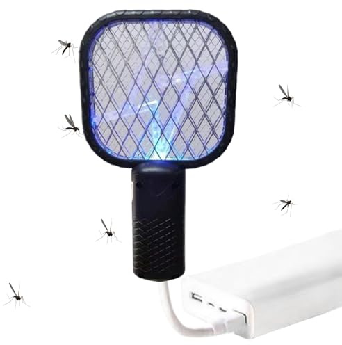 Racchetta scacciamosche elettrica, repellente per mosche, ricaricabile, per cucina, giardino, campeggio, camera da, uso interno ed esterno