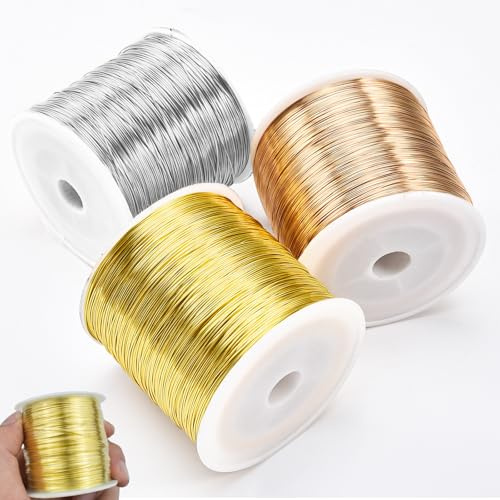 100 m x 3 spolar, smyckestråd 0,3 mm, pysseltråd, tunn tråd för pyssel, pärltråd för gör-det-själv pärlringar, armband, smyckestillverkning, hantverk