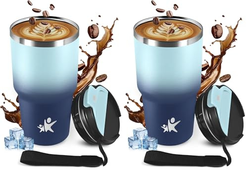 KollyKolla Termo 600ml, Termo in Acciaio Inossidabile con Doppia Pared Aislante, Riutilizzabile, Privo di BPA, Tazza Termica Portatile a Doppia Pared con Coperchio, per Ciclismo, Ufficio, Caffè