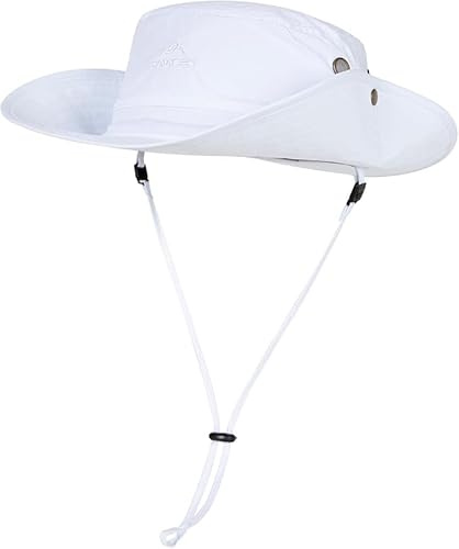 Comhats UPF 50 Sonnenhüte mit breiter Krempe, Sommer-Mesh, UV-Schutz, Safari-Hut, zum Angeln, Wandern, Boonie-Hüte mit Kinnriemen, wasserdicht