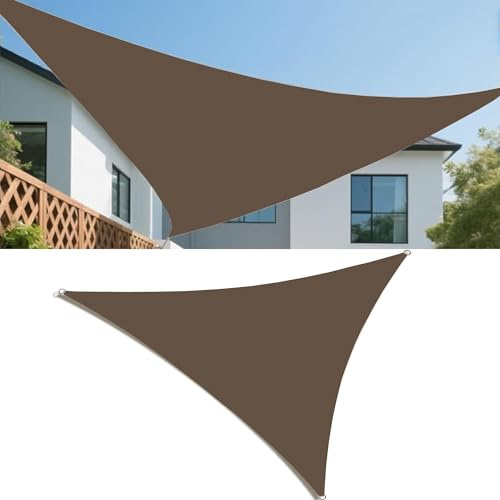 Vela Ombreggiante Impermeabile 2x2x3M Tenda da Sole per Esterno Vele Ombreggianti Triangolare Telo Parasole Protezione UV Tenda a Vela per Giardino Balcone Terrazza Marrone