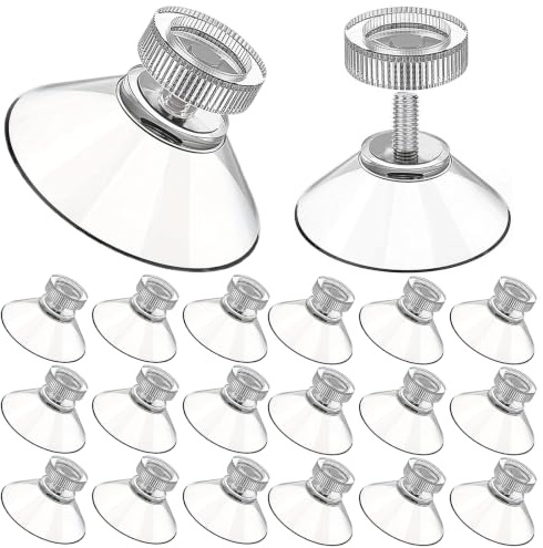 deegbbyi 20 Pezzi Ganci con Ventosa, Diametro 30 mm, Confezione da Ventose in PVC Trasparente, Ventose con Filettatura M4, per Finestre, Bagni, Pareti di Vetro, Parasole Auto