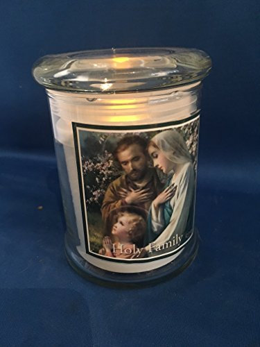 CBC The Holy Family LED Memorial Grave Light in Glass Jar