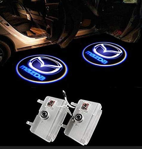 Duleutgnu 2 Stück Einstiegsbeleuchtung Türbeleuchtung Autotür Logo Türen Projektion Einstiegsleuchte Willkommen Dekorative Geist Lampe 3D Emblem für Mazda 6 2014-2016 (B)