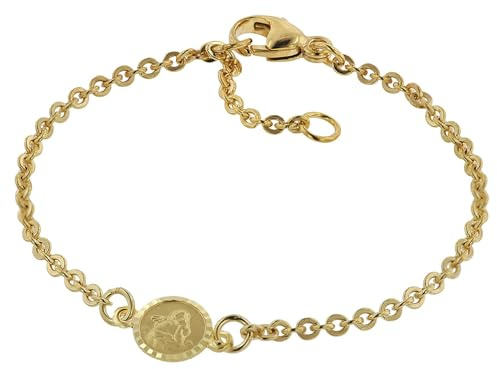 trendor Armband für Babys 333 Gold/8 Kt mit Engel-Plakette 14 cm 75090 | Mädchen und Jungen Armband, modische Geschenkidee, Armband Echtgold, Armschmuck,