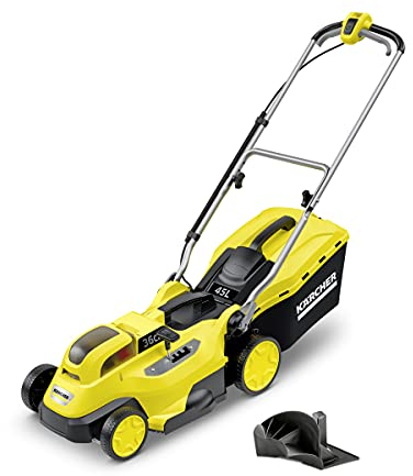 Kärcher LMO 18-36 Battery Akku-Rasenmäher (Akku: 18 V / 5,0 Ah, max. Flächenleistung: 250 qm, Schnittbreite: 33 cm, 4-fach höhenverstellbar, 35 Liter Fangkorb, Mulchkeil)
