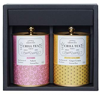 Japanese Tea Gift Box by CHILL TEA Tokyo - 100g Loose Leaf (Sakura and Ginger Lemon)