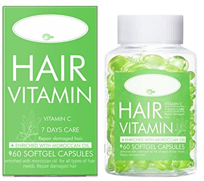 Capsule di siero vitaminico per capelli Ofanyia, siero idratante per capelli infuso con olio marocchino, riparazione dei capelli secchi e danneggiati, 60 capsule morbide (green)