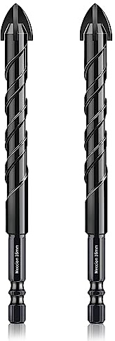Meccion Fliesenbohrer 2tlg. 16mm Glasbohrer Professionell Kreuz Wolframkarbid Bohrer für Fliesen, Keramik, Mauerwerk, Glas, Kunststoff, Holz, Porzellan, Weichmetall
