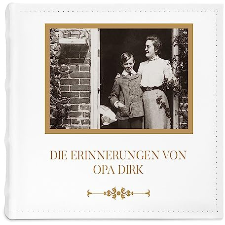 Maverton Einsteckalbum mit Aufdruck - Fotoalbum für 200 Fotos 10x15-100 Seiten - Größe: 21x22cm - Weiß - personalisierte Geschenke für Herren - Geburtstagsgeschenk