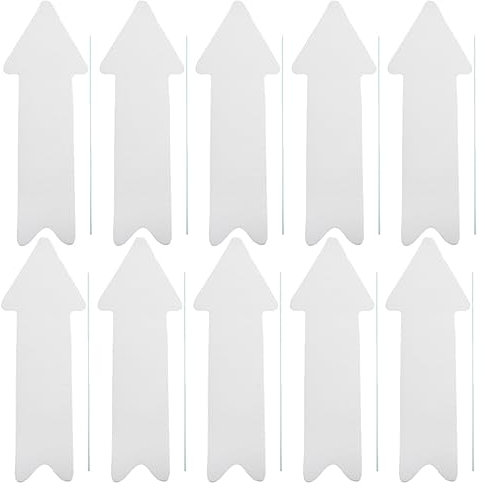 Happyyami 10St Wegweiser für den Hof Bodenzeichen Embleme leeres rasenschild beschreibbares leeres Hofschild Welligkeit das Schild Wellpapier Indikator Karte einführen Plastik Weiß
