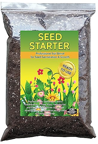 Seed Starter Natural Potting Soil Mix for Germination and Growth (Made in USA) (4 Dry Quarts)