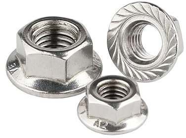 BREAKA M8 M10 M12 Sechskant-Flanschmuttern mit Feingewinde, Zacken-Sicherungsmutter aus Edelstahl 304, gezahnte Spinlock-Steigung = 1/1,25/1,5 (Size : M12 x 1.25mm (2 PCS))