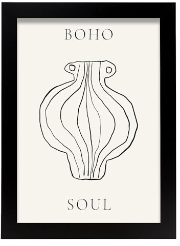 Nacnic Amphore vase 2 Feuille. Dans Vases spirituels Affiche. Tableaux décoratifs esthétiques pour votre salon, chambre, maison Tailles A4 avec des cadres noirs