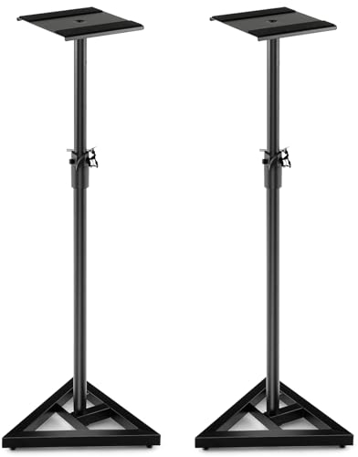 KOMFOTTEU 2er Set Boxenständer Höhenverstellbar von 97-157cm, Lautsprecherständer stabil mit Dreibein-Konstruktion, Boxenstativ aus Eisen bis 50 kg, Boxen Ständer Schwarz