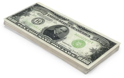 Scratch Cash Dollari Historical - mazzetta da 100 x $ 10.000 Dollars (Dimensioni Reali), Soldi per Giocare, Props Money