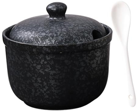 TuYines Zuckerdose Keramik,Zuckerdose mit Deckel und Löffel,Keramik Gewürzdosen,Gewürzdose mit Deckel für Zucker, Salz, Käse, Gewürze