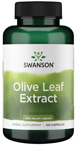 Swanson, Olive Leaf Extract, 120 glutenfreie Kapseln, 1000mg Olivenblatt-Extrakt je Dosis, Sojafrei, GMO frei, Geschmacksneutral