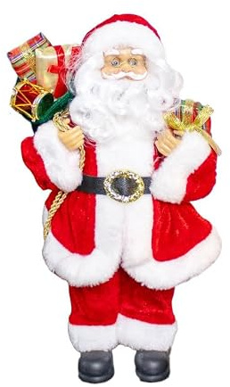 Darthome Plush Santa Claus Figure 31cm Red Traditional Standing Xmas Father Christmas Ornament