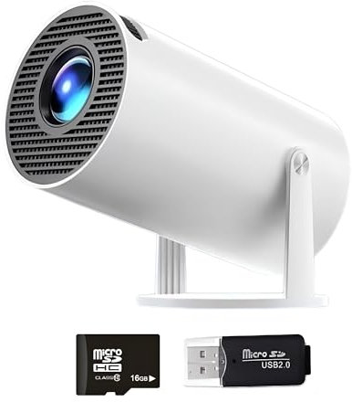 Mini Videoprojecteur Portable 4K, Bluetooth 5.0 WiFi Android 11, Carte Mémoire de 16GO Offerte, Mini Projecteur de cinéma,180 Degrés, Retroprojecteur pour PC/téléphone/PS5/tablette