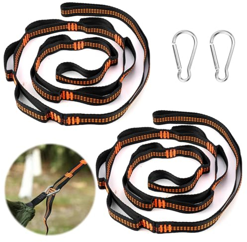 FSWWSF Hängematte Befestigung 1.5 m x 2,5 cm 2 Stück Aufhängung Gurt Kit mit 2 Hakenkarabinern für Camping Outdoor Wandern Bis 300kg