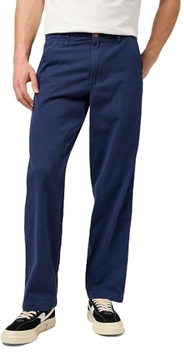 Wrangler Jeans da Uomo CJ Rel Chino Pant, vestibilità Rilassata, Straight Leg, Blu Navy, 34W x 32L