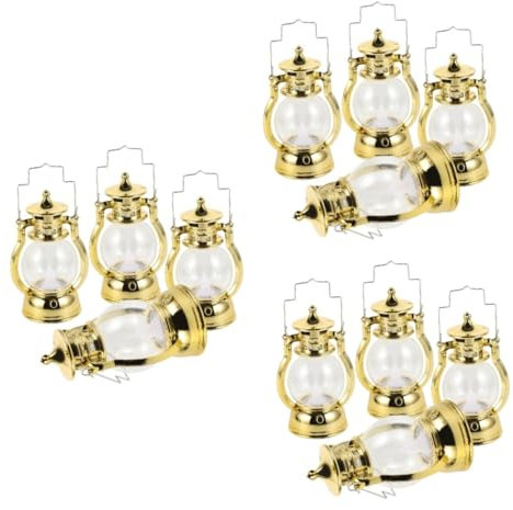 MAGICLULU 3 Sätze -laterne Geführte Lichterketten Propan-laterne Gartenlaternen Girlande Flackern Partylichter Weihnachten Gold Batterie Lichterkette Kerzen Retro Led Plastik 4 Stück * 3