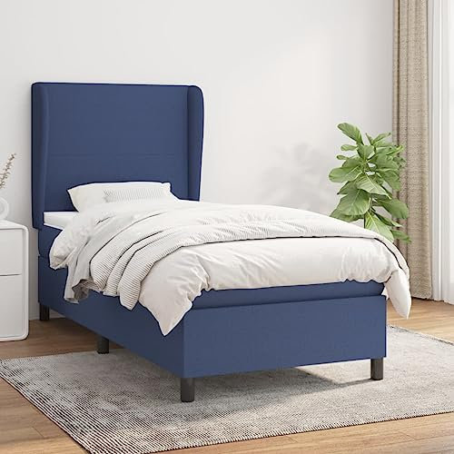 Iiaky Boxspringbett mit Matratze Betten Mit Matratze Schlafzimmer Bett Boxspringbett Mit Matratze Blau 100x200 cm Stoff // 3127787