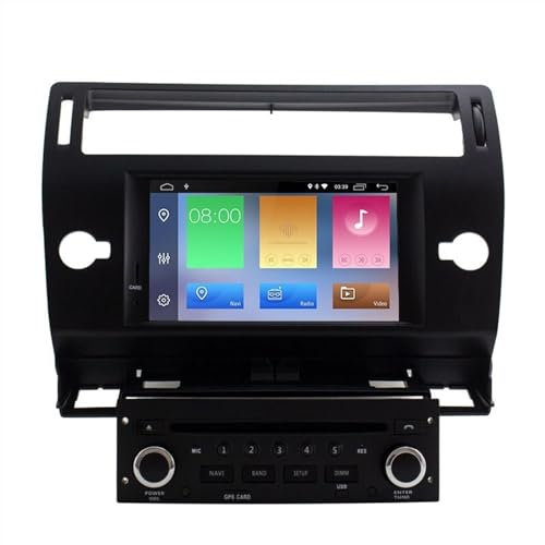 Vuzmode Reproductor de DVD for Coche Android 10, for Citroen, C4 Quatre, for Triumph, 2004-2012 Multimedia 1 DIN Radio for Coche WiFi Audio GPS navegador estéreo Sistema Multimedia para vehículos
