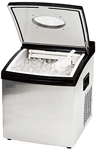 Máquina para fabricar hielo para encimera, 55 libras de hielo, máquina para fabricar cubitos de hielo eléctrica las 24 horas, lista en 8 minutos con pala para hielo, almacenamiento de hielo de 2 kg,